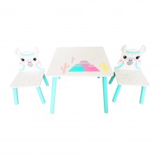 LLAMA SQUARE TABLE W/2 CHAIRS