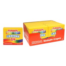 Playskool Premium Washable Crayons 64ct w/display