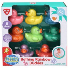 Bathing Rainbow Duckies w/8 pcs