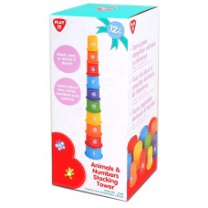 Animal & Numbers Stacking Tower w/10 pcs