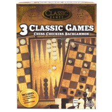 3 Classic Games - Chess Checkers Backgammon